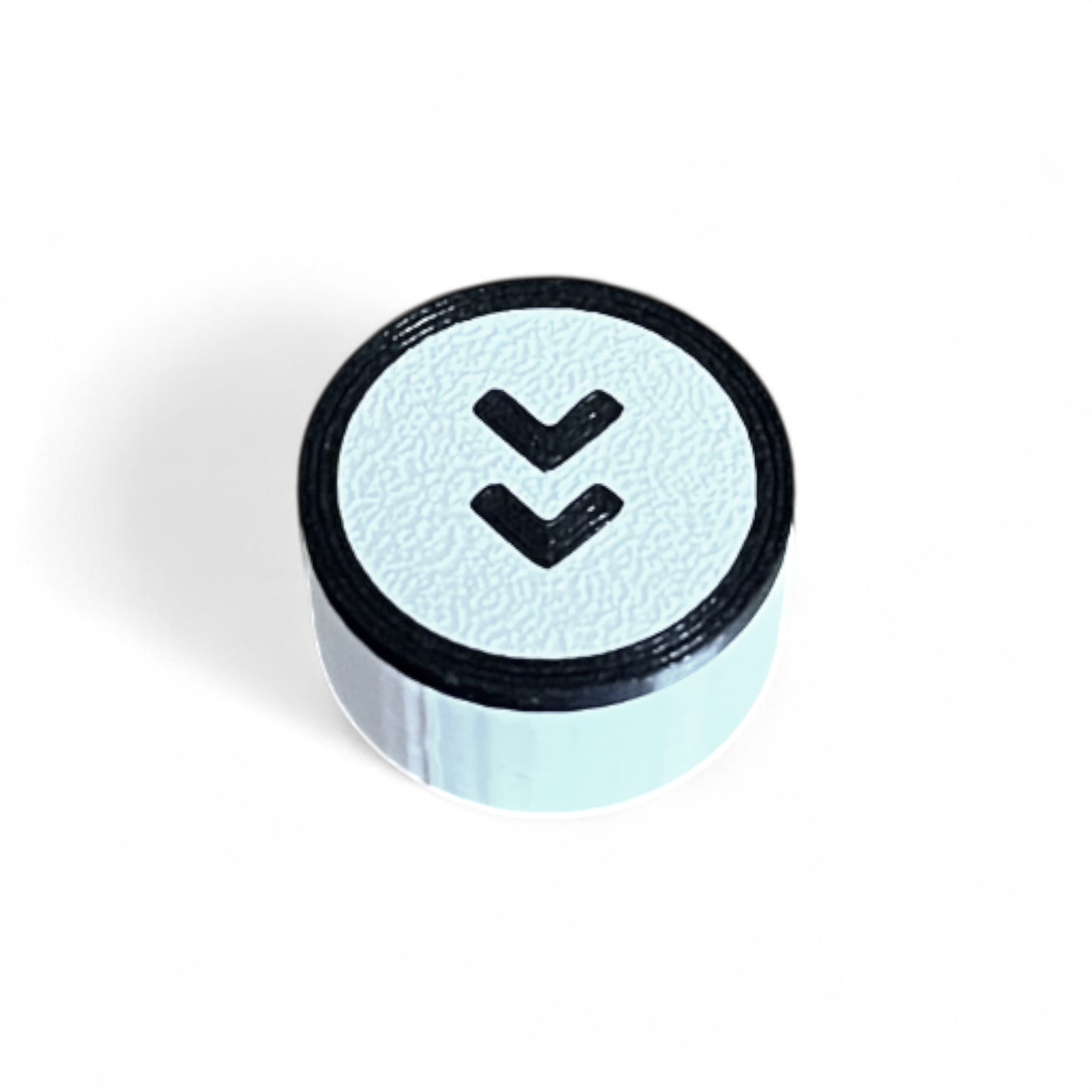 3D printed Empress Reverb / Echosystem Scroll Guitar Pedal Footswitch Topper by Cold Earth Industries, shown on a white background.