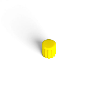 Single M-Vave FM-1 encoder cap in yellow, 3D printed by Cold Earth Industries