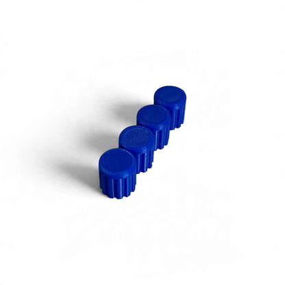 Set of 4 M-Vave FM-1 encoder caps in blue, 3D printed by Cold Earth Industries