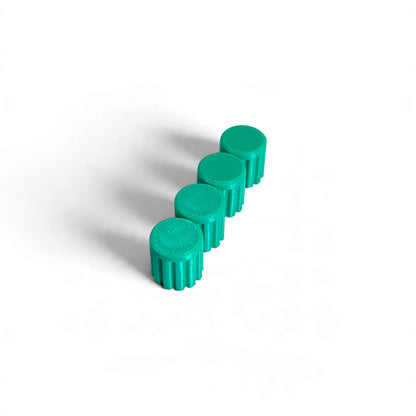 Set of 4 M-Vave FM-1 encoder caps in green, 3D printed by Cold Earth Industries