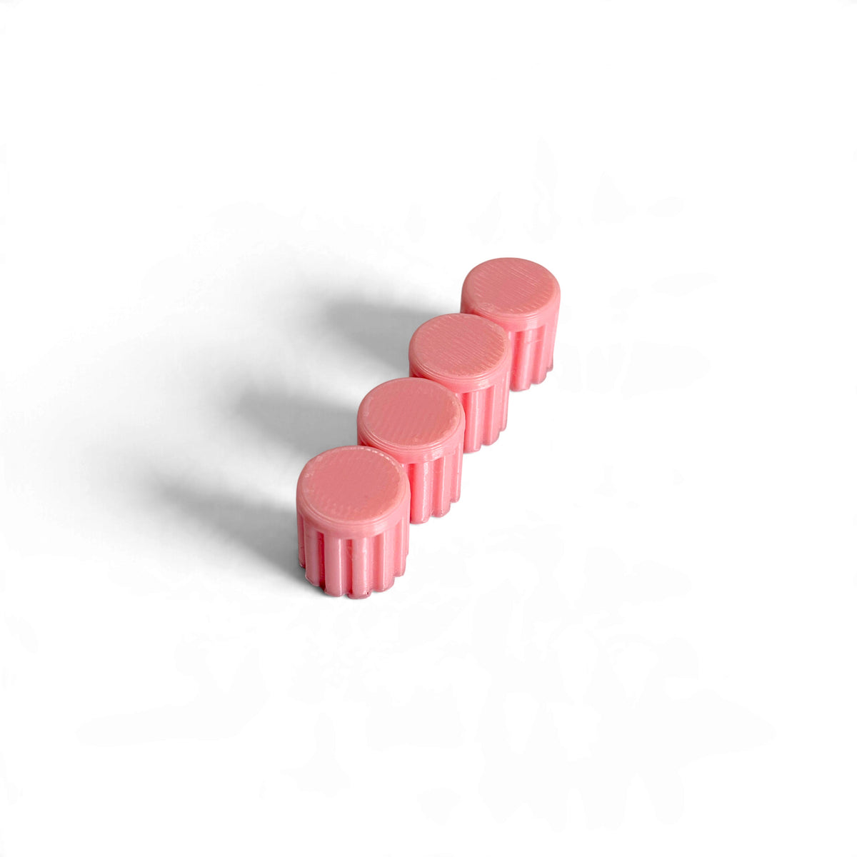 Set of 4 M-Vave FM-1 encoder caps in pink, 3D printed by Cold Earth Industries
