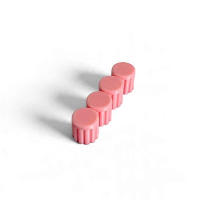Set of 4 M-Vave FM-1 encoder caps in pink, 3D printed by Cold Earth Industries