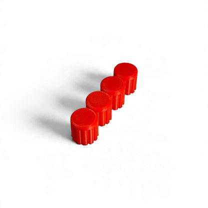 Set of 4 M-Vave FM-1 encoder caps in red, 3D printed by Cold Earth Industries