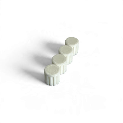 Set of 4 M-Vave FM-1 encoder caps in white, 3D printed by Cold Earth Industries