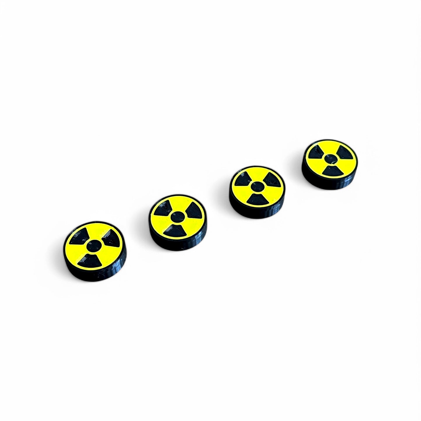 Guitar Pedal Footswitch Topper - Radiation Sign Design - (Thin Version) (Single / 4 Pack)