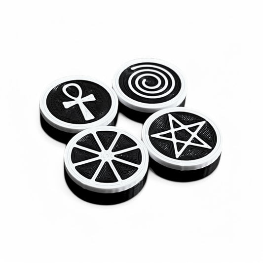 Guitar Pedal Footswitch Topper Witchcraft Symbols (Thin Version) 4 Pack