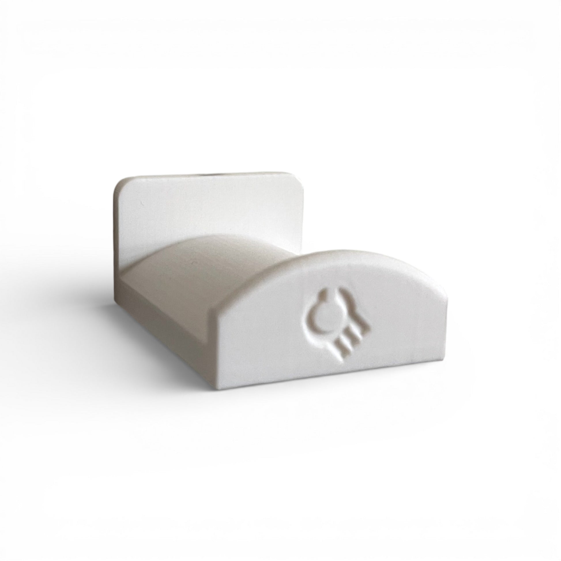 3D printed  Headphone Holder for IKEA SKADIS UPPSPEL Headphones by Cold Earth Industries, shown in White, on a white background – custom studio and live performance gear.