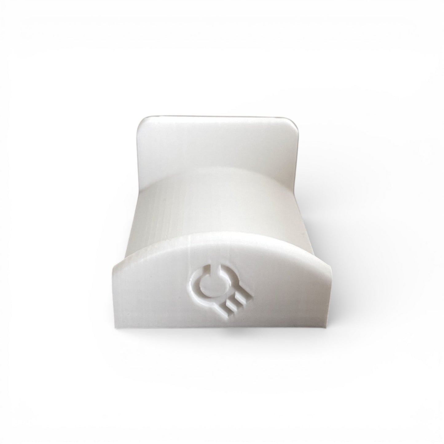 3D printed  Headphone Holder for IKEA SKADIS UPPSPEL Headphones by Cold Earth Industries, shown front view in White, on a white background – custom studio and live performance gear.
