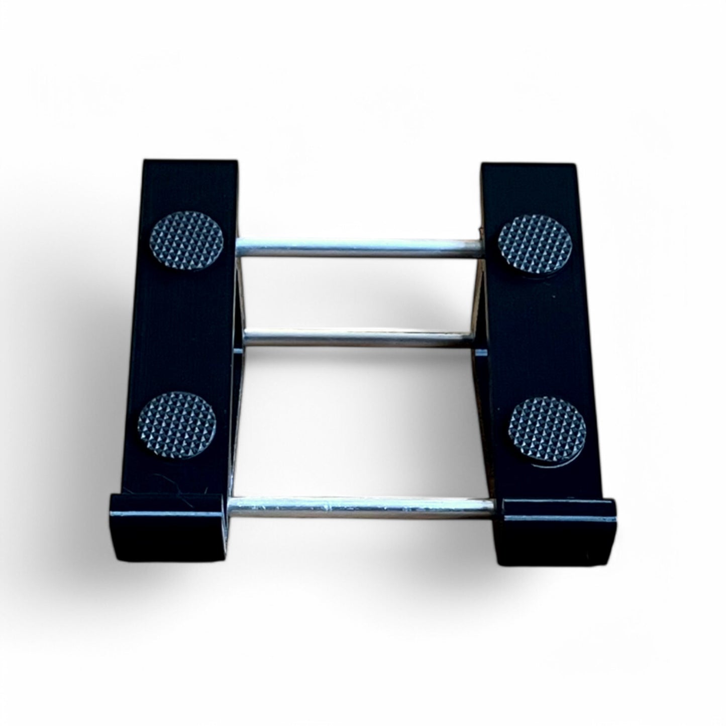 3D printed Hologram Electronics Microcosm Guitar Pedal 30 Degree stand by Cold Earth Industries, front view shown in black on a white background – custom desktop stands.