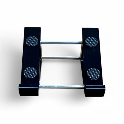 3D printed Hologram Electronics Microcosm Guitar Pedal 30 Degree stand by Cold Earth Industries, front view shown in black on a white background – custom desktop stands.