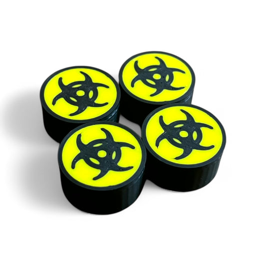 Guitar Pedal Footswitch Topper - Biohazard Sign Design (Single / 4 Pack)