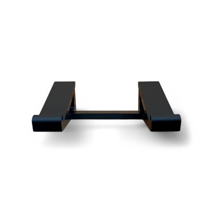 3D printed Cold Earth Industries Small Synth stand by Cold Earth Industries, 20 degree angle front view, shown in black on a white background  – custom desktop stands.