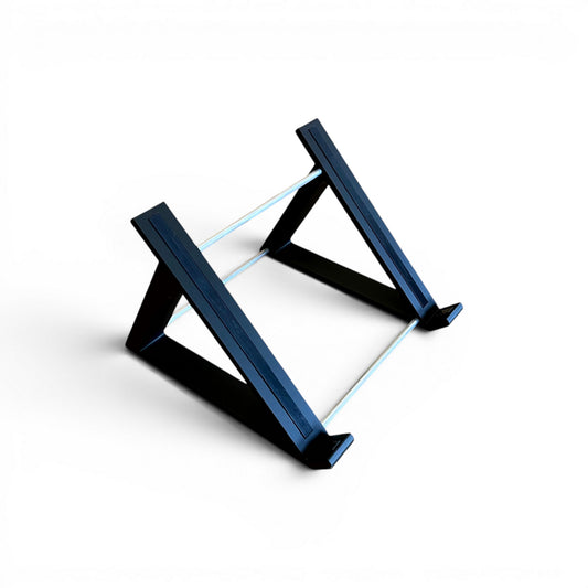 3D printed Neuzit Instruments Drop Midi Controller 20 degree stand by Cold Earth Industries, shown in black on a white background