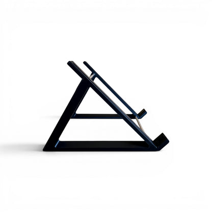 3D printed Neuzit Instruments Drop Midi Controller 20 degree stand by Cold Earth Industries, shown side view, in black, on a white background