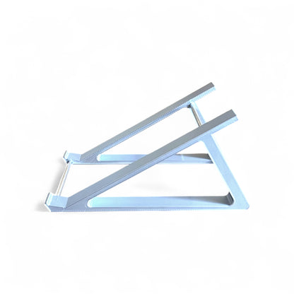 3D printed Korg Monologue Synth 30 degree stand by Cold Earth Industries, shown side view in white on a white background