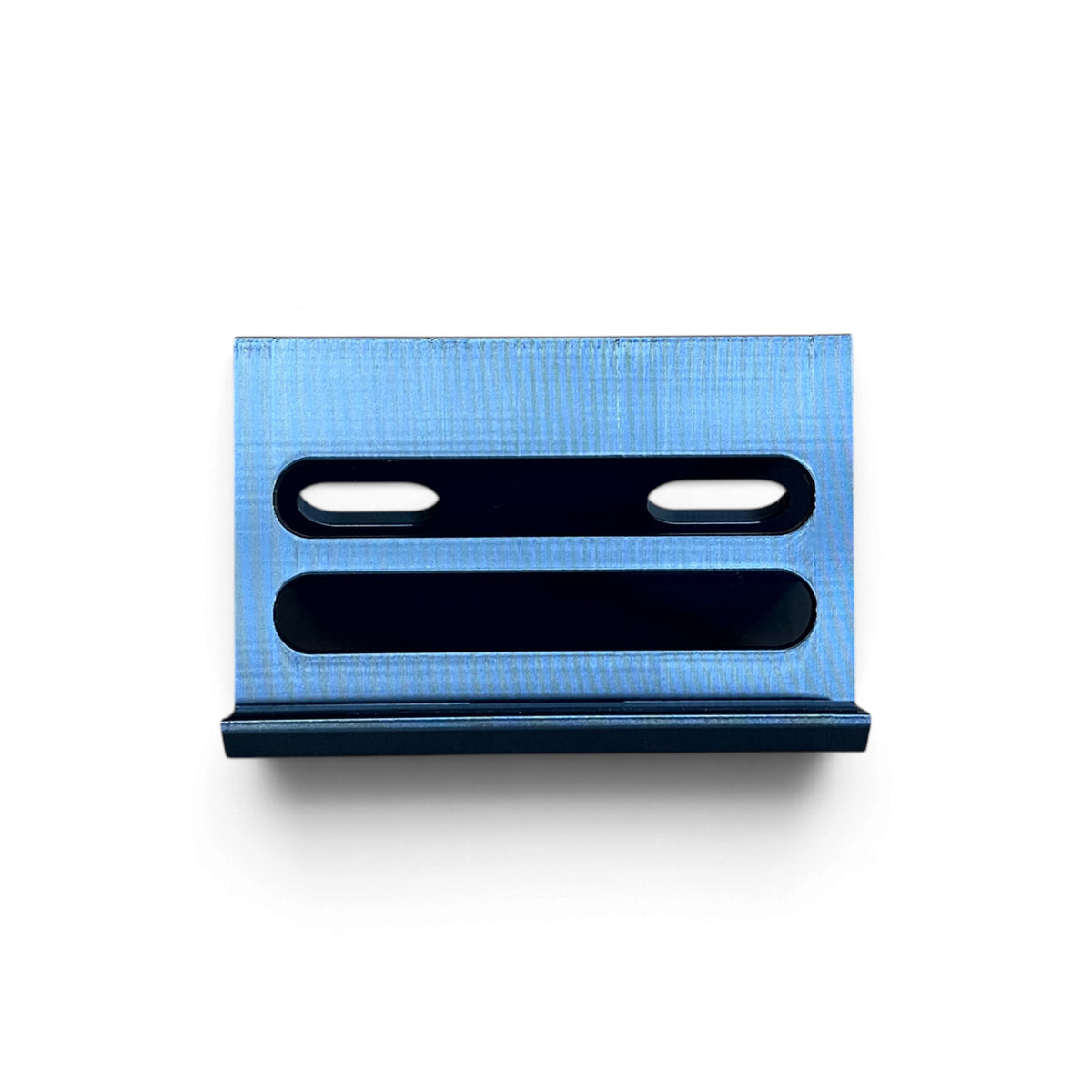 3D printed M-Vave FM-1 Synth 60 degree stand by Cold Earth Industries, shown front view, in black, on a white background.