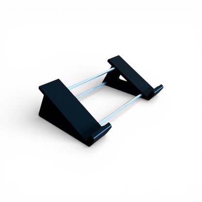 3D printed Neural DSP Quad Cortex Mini Guitar Pedal 30 Degree stand by Cold Earth Industries, shown in black on a white background – custom desktop stands.