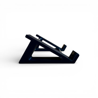 3D printed Neural DSP Quad Cortex Mini Guitar Pedal 30 Degree stand by Cold Earth Industries, shown side view, in black on a white background – custom desktop stands.