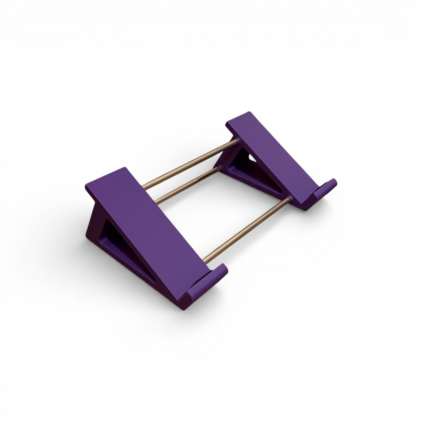 3D printed Neural DSP Quad Cortex Mini Guitar Pedal 30 Degree stand by Cold Earth Industries, shown in purple on a white background – custom desktop stands.