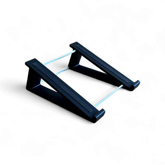 3D printed Presonus Atom Midi Controller 20 degree stand with rubber strips by Cold Earth Industries, shown in black on a white background