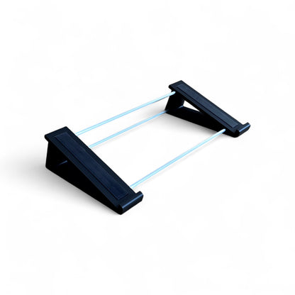 3D printed Korg Minilogue XD Module Synth 20 degree stand by Cold Earth Industries, shown in black on a white background
