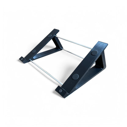 3D printed Roland TR-8S Rhythm Performer Drum Machine 30 degree stand by Cold Earth Industries, shown in black on a white background