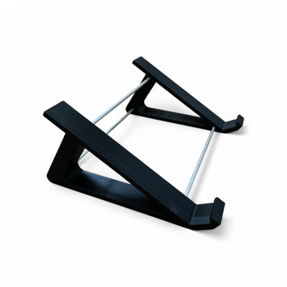 3D printed Roland TR-8 Rhythm Performer Drum Machine 30 degree stand by Cold Earth Industries, shown in black on a white background