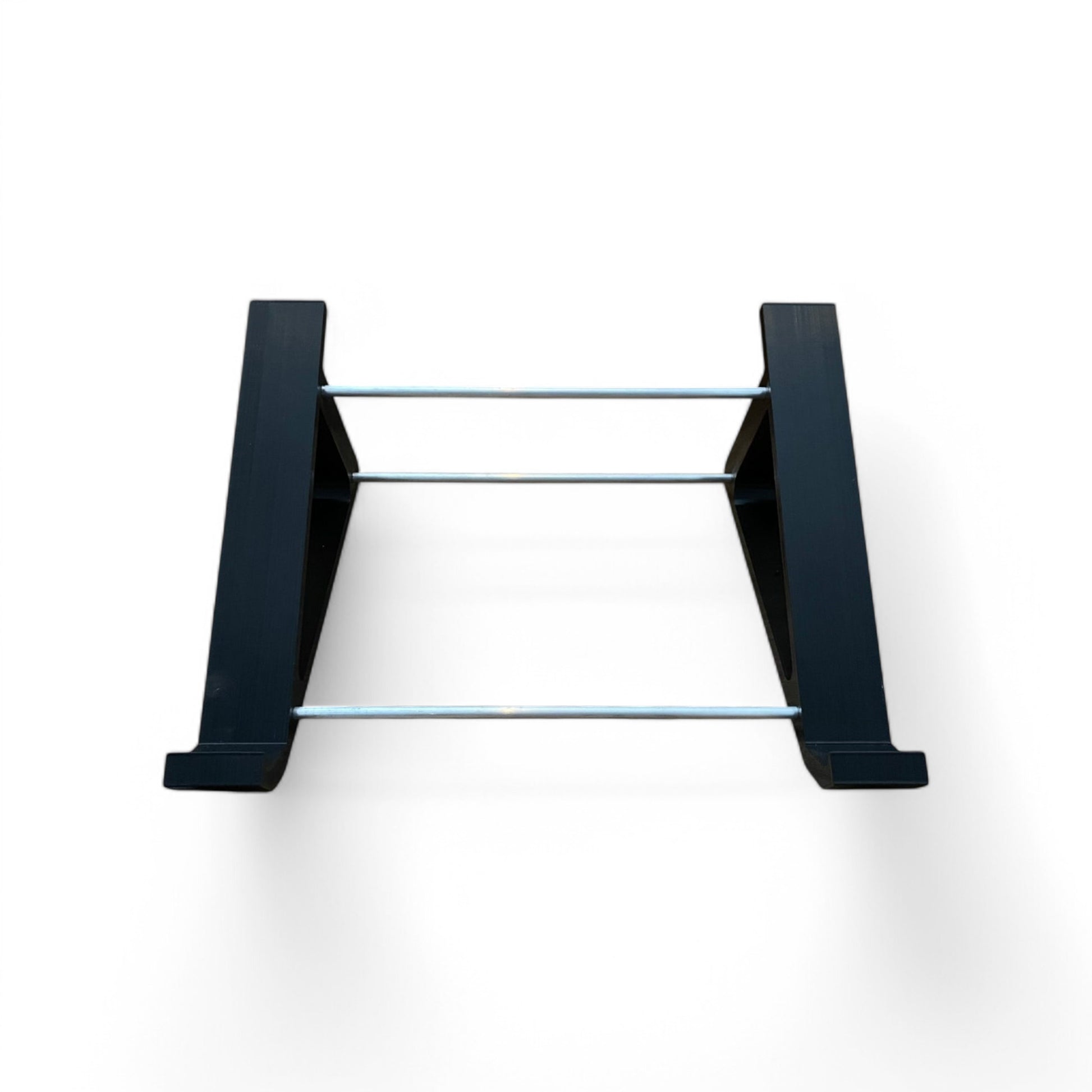 3D printed Roland TR-8 Rhythm Performer Drum Machine 30 degree stand by Cold Earth Industries, shown front view in black on a white background