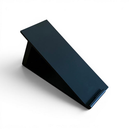 3D printed Teenage Engineering KO-Sidekick Mixer + Audio Interface  Mixer 30 Degree stand by Cold Earth Industries, shown in black, on a white background – custom desktop stands.
